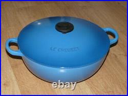 Le Creuset 4-1/4 U. S. Qt Blue Cast Iron Enamel Pot #26 (4.1 L) Cookware France