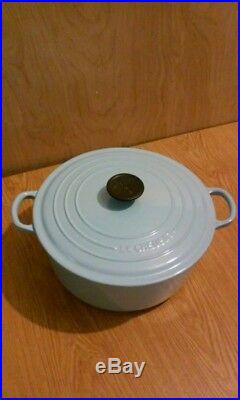 Le Creuset 5.5 Qt Cast Iron Enameled Round Dutch Oven #26, Sky Blue, Lifetime