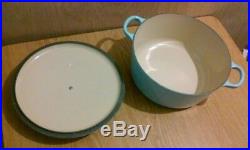 Le Creuset 5.5 Qt Cast Iron Enameled Round Dutch Oven #26, Sky Blue, Lifetime