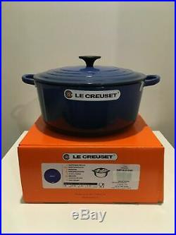 Le Creuset 5.5 Qt Round Dutch Oven-Cobalt (Blue)-Color-Retails $450