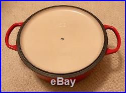 Le Creuset 5.5 qt. Round Dutch Oven with Lid Cerise/Cherry Red EUC AMAZING DEAL