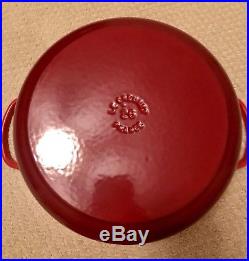 Le Creuset 5.5 qt. Round Dutch Oven with Lid Cerise/Cherry Red EUC AMAZING DEAL