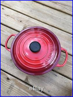 Le Creuset 5.5Qt #26 Round Cast Iron Dutch Oven Red Cherry Enamel France