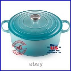 Le Creuset 7.25 Qt Round Dutch Oven Caribbean Enameled Cast Iron Lid