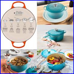 Le Creuset 7.25 Qt Round Dutch Oven Caribbean Enameled Cast Iron Lid