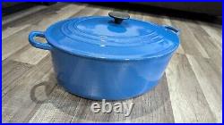 Le Creuset 9.5 QT #35 Blue Cast Iron Oval Dutch Oven Casserole withLid