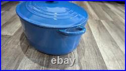 Le Creuset 9.5 QT #35 Blue Cast Iron Oval Dutch Oven Casserole withLid