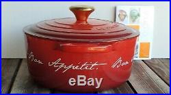 Le Creuset Bon Appetit 4.5 Qt #24 Gold Knob Cast Iron Round Dutch Oven Limited