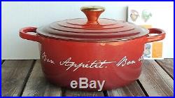 Le Creuset Bon Appetit 4.5 Qt #24 Gold Knob Cast Iron Round Dutch Oven Limited