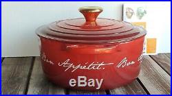 Le Creuset Bon Appetit 4.5 Qt #24 Gold Knob Cast Iron Round Dutch Oven Limited