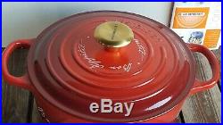 Le Creuset Bon Appetit 4.5 Qt #24 Gold Knob Cast Iron Round Dutch Oven Limited