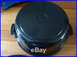 Le Creuset COUSANCES Vintage 6Qts Round Oven#29 STUNNING JET BLACK Very RARE