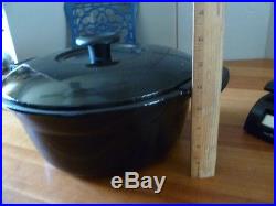 Le Creuset COUSANCES Vintage 6Qts Round Oven#29 STUNNING JET BLACK Very RARE