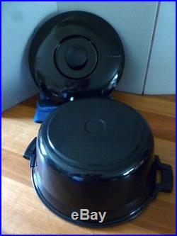 Le Creuset COUSANCES Vintage 6Qts Round Oven#29 STUNNING JET BLACK Very RARE