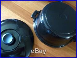 Le Creuset COUSANCES Vintage 6Qts Round Oven#29 STUNNING JET BLACK Very RARE