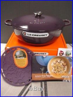 Le Creuset Cassis Cast Iron Soup Pot 4 1/2 Qt. Trivet/cookbook Newbox