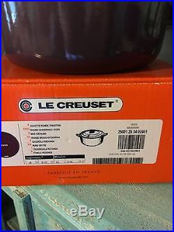 Le Creuset Cassis Purple Cast Iron 5.5 Qt. Dutch OvenPot New With Box