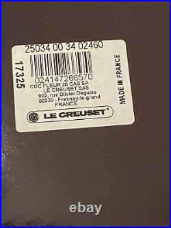 Le Creuset Cassis Purple Flower Cast Iron Cocotte 2.25 Qt Ultra Rare Color! Nib