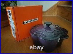 Le Creuset Cassis Purple Flower Pot Dutch Oven 2.25 quart New in box