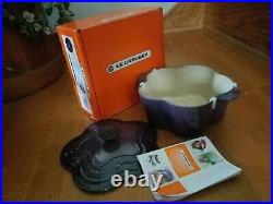 Le Creuset Cassis Purple Flower Pot Dutch Oven 2.25 quart New in box