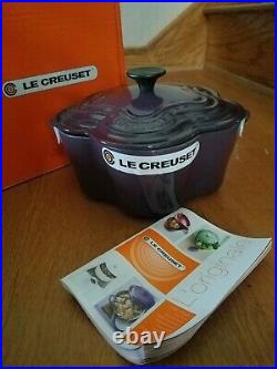 Le Creuset Cassis Purple Flower Pot Dutch Oven 2.25 quart New in box