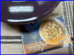 Le Creuset Cassis Soup Pot 4 1/2 Qt. With Trivet & Cookbook New