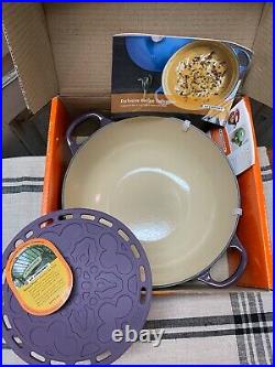 Le Creuset Cassis Soup Pot 4 1/2 Qt. With Trivet & Cookbook New