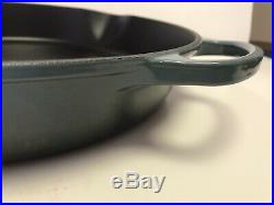 Le Creuset Cast Iron 13 1/2 Inch Skillet Ocean Blue Brand. New No Box