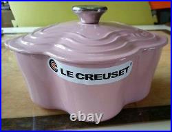 Le Creuset Cast Iron 20cm Flower Casserole French (Dutch) Oven-Chiffon Pink