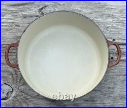 Le Creuset Cast Iron 28 Chestnut Brown Signature Dutch Oven 7-1/4 Qt