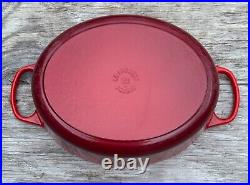 Le Creuset Cast Iron 31 Oval Dutch Oven with Lid Cerise Red 6-3/4 Qt