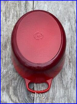 Le Creuset Cast Iron 31 Oval Dutch Oven with Lid Cerise Red 6-3/4 Qt