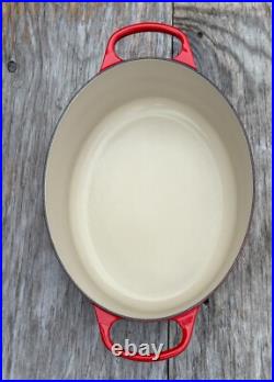 Le Creuset Cast Iron 31 Oval Dutch Oven with Lid Cerise Red 6-3/4 Qt