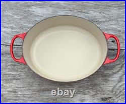 Le Creuset Cast Iron 31 Oval Dutch Oven with Lid Cerise Red 6-3/4 Qt