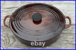 Le Creuset Cast Iron 31 Oval Dutch Oven with Lid Chestnut 6-3/4 Qt