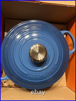 Le Creuset Cast Iron 5.25 qt /5-1/4 qt Deep Round Dutch Oven Marseille Blue