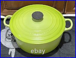 Le Creuset Cast Iron Dutch Oven Kiwi Green Enamel 5 1/2 Qt Deep Round France 26