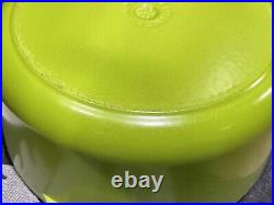 Le Creuset Cast Iron Dutch Oven Kiwi Green Enamel 5 1/2 Qt Deep Round France 26