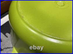 Le Creuset Cast Iron Dutch Oven Kiwi Green Enamel 5 1/2 Qt Deep Round France 26