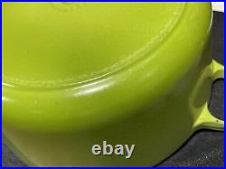 Le Creuset Cast Iron Dutch Oven Kiwi Green Enamel 5 1/2 Qt Deep Round France 26