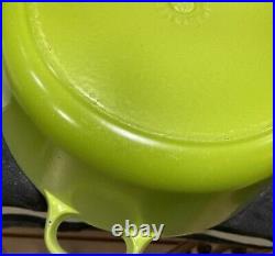 Le Creuset Cast Iron Dutch Oven Kiwi Green Enamel 5 1/2 Qt Deep Round France 26