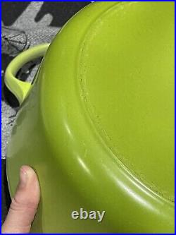 Le Creuset Cast Iron Dutch Oven Kiwi Green Enamel 5 1/2 Qt Deep Round France 26