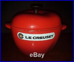 Le Creuset Cast Iron/Enamel 2 qt Dutch Oven Red Cherry Apple Cocotte France HTF