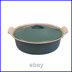 Le Creuset Cast Iron Enamel Dutch Oven Vintage Oval Dish Turquoise #26