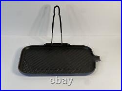 Le Creuset Cast Iron Grill Pan Blue Enamel with Removable Folding Handle France