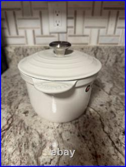 Le Creuset Cast Iron Rice Pot Blanc Shiny White 18cm