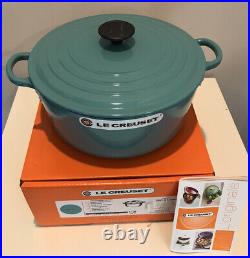 Le Creuset Cast Iron Round Casserole/Dutch Oven-Torquiose-5 1/2-Qt-5.5 Qt