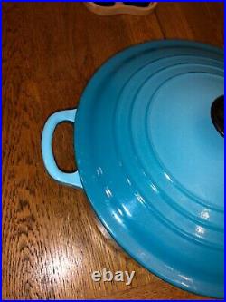 Le Creuset Cast Iron Round Casserole Pot Large In Teal 28cm 6.7L