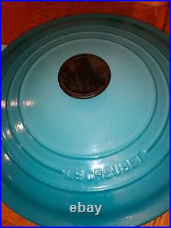 Le Creuset Cast Iron Round Casserole Pot Large In Teal 28cm 6.7L