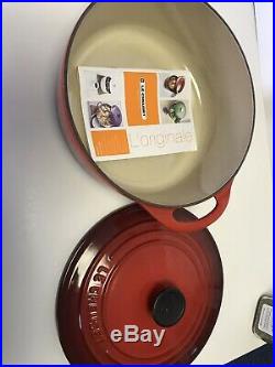 Le Creuset Cast Iron Round Casserole/dutch Oven 2 3/4 Quart Cherry Red Nib